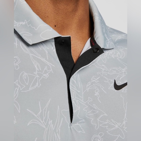 TW Tiger Woods Men's Nike Dri-FIT ADV Golf Polo Light Smoke Gray DX6092-077 Lrg - Picture 2 of 13